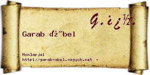 Garab Ábel névjegykártya